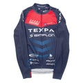 OWAYO Full Zip Cycling Mens Jersey Blue Long Sleeve M