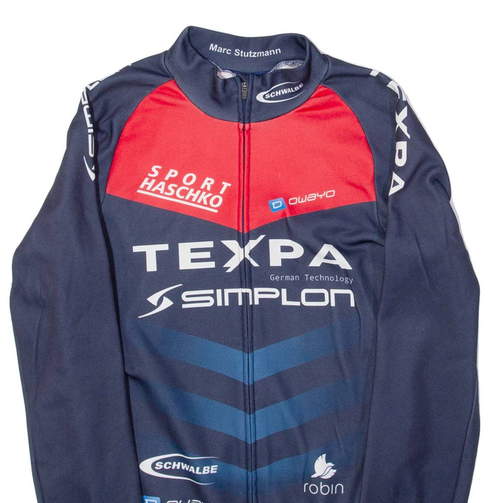 OWAYO Full Zip Cycling Mens Jersey Blue Long Sleeve M