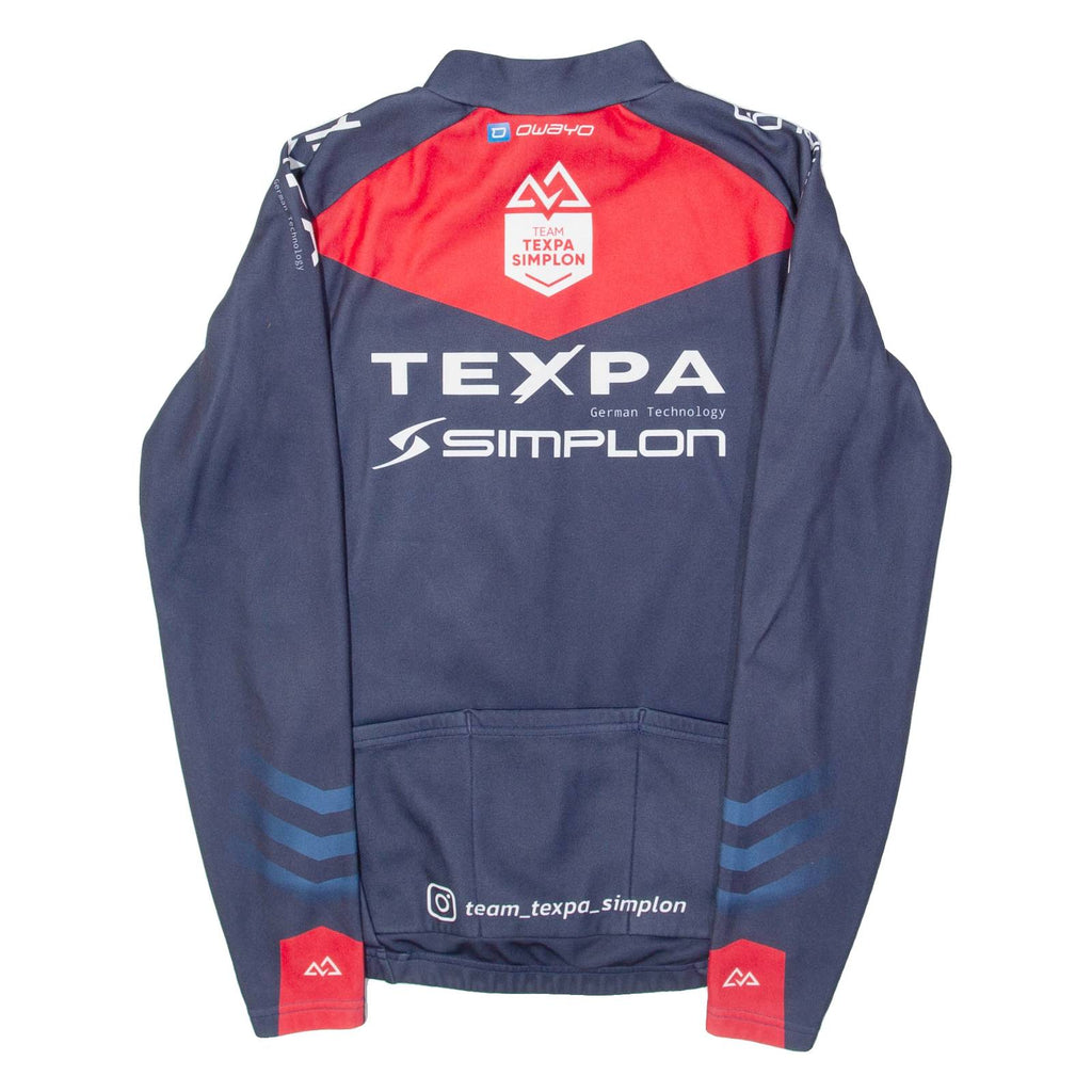 OWAYO Full Zip Cycling Mens Jersey Blue Long Sleeve M