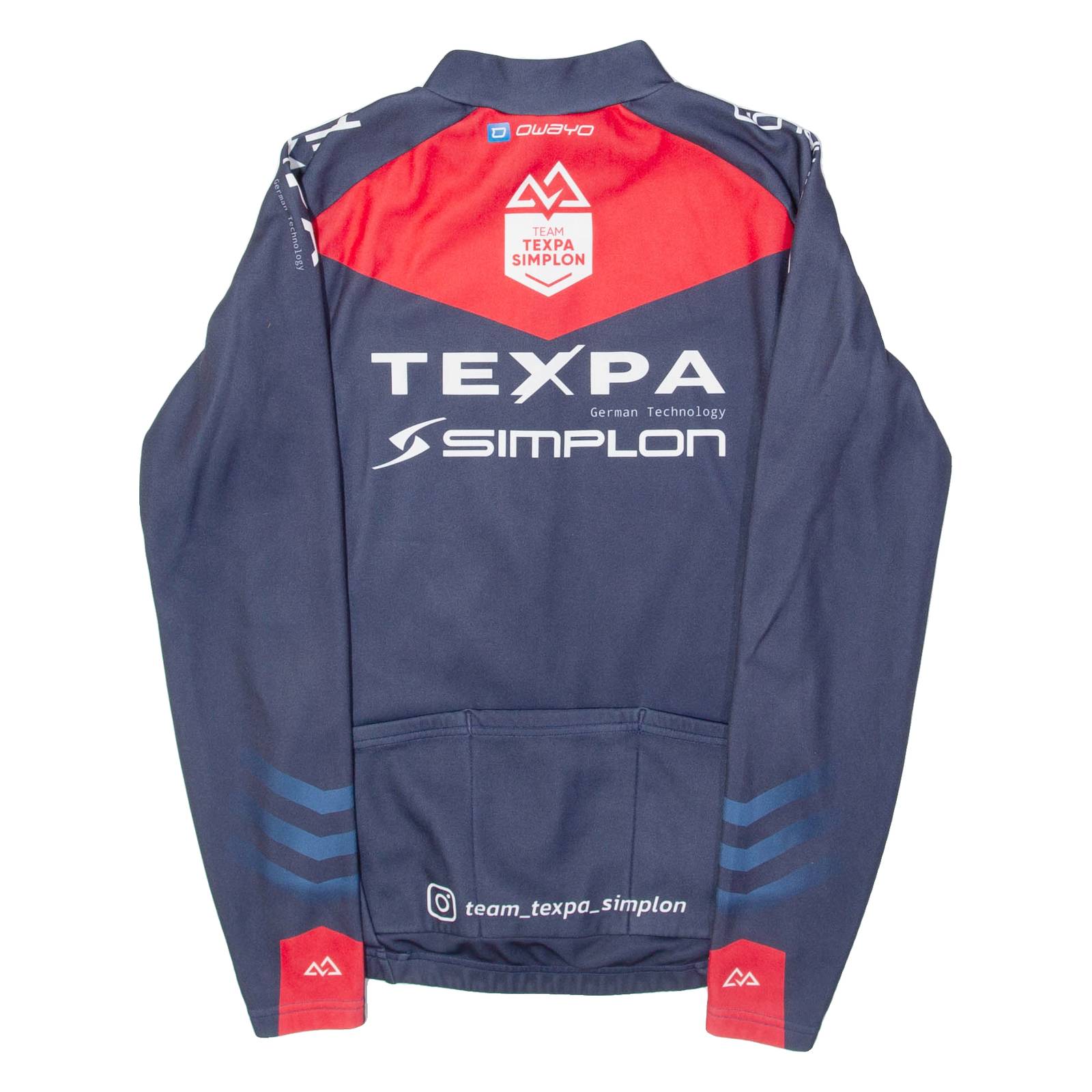 OWAYO Full Zip Cycling Mens Jersey Blue Long Sleeve M