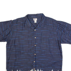 CHEROKEE Mens Hawaiian Shirt Blue 90s Crazy Pattern XL