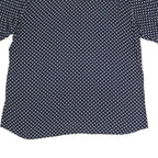 Mens Navy Blue & White Polka Dot Short Sleeve Shirt 2XL Relaxed Fit Button Front