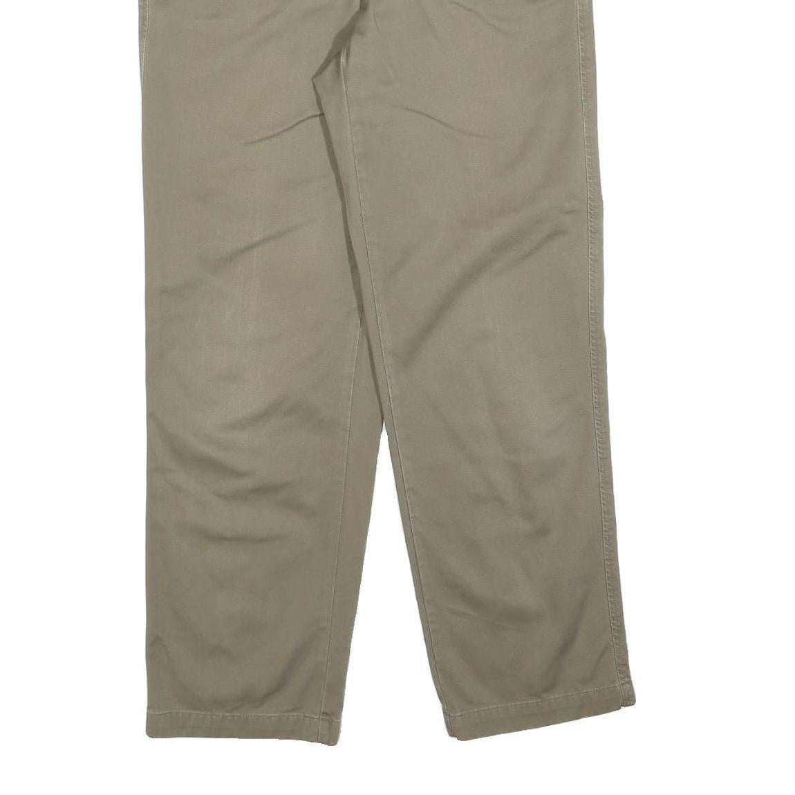 DOCKERS Mens Cotton Blend Beige Regular Fit Straight Leg Trousers W30 L30 Zip