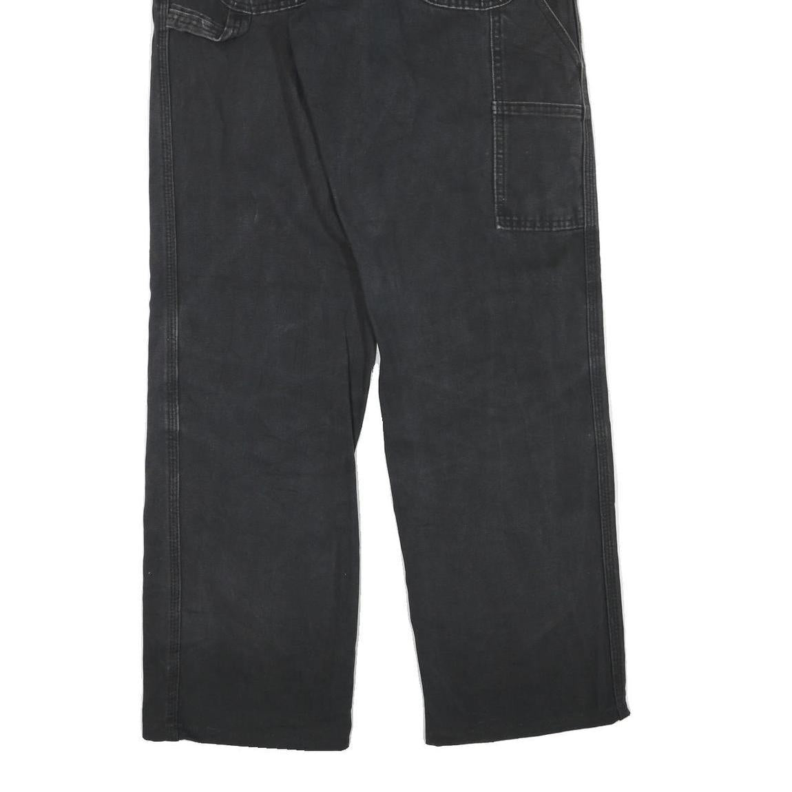 DICKIES Mens Black Regular Fit Straight Leg Trousers W30 L31 Cotton Blend