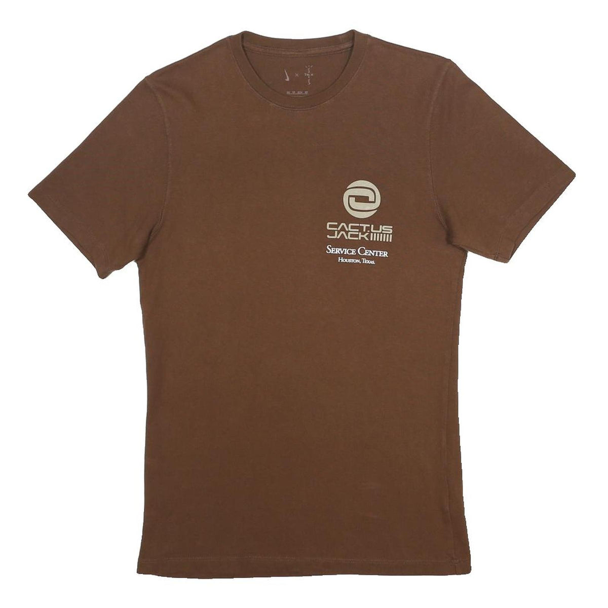 NIKE X CACTUS JACK Mens Brown Graphic T-Shirt XS Short Sleeve Crew Neck Houston