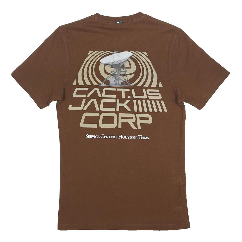 NIKE X CACTUS JACK Mens Brown Graphic T-Shirt XS Short Sleeve Crew Neck Houston