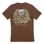 NIKE X CACTUS JACK Mens Brown Graphic T-Shirt XS Short Sleeve Crew Neck Houston