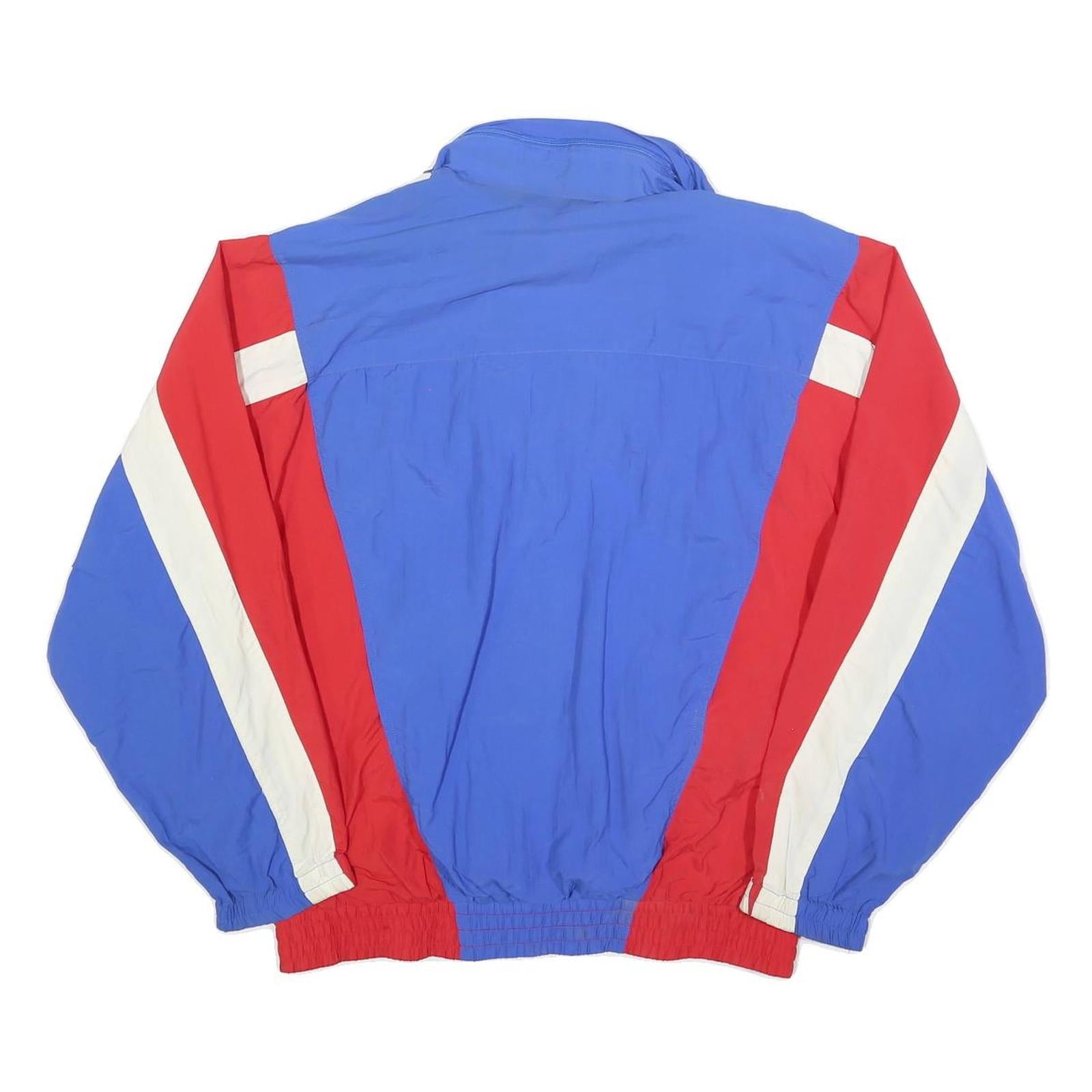 LIZ SPORT Womens Blue & Red Nylon Jacket M Windbreaker Zip Closure Athletic