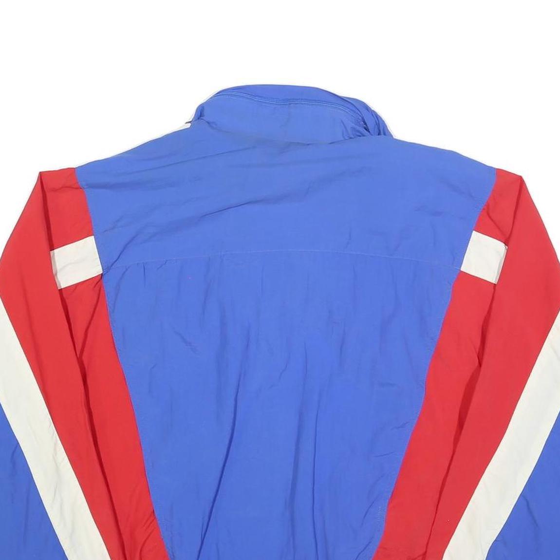 LIZ SPORT Womens Blue & Red Nylon Jacket M Windbreaker Zip Closure Athletic