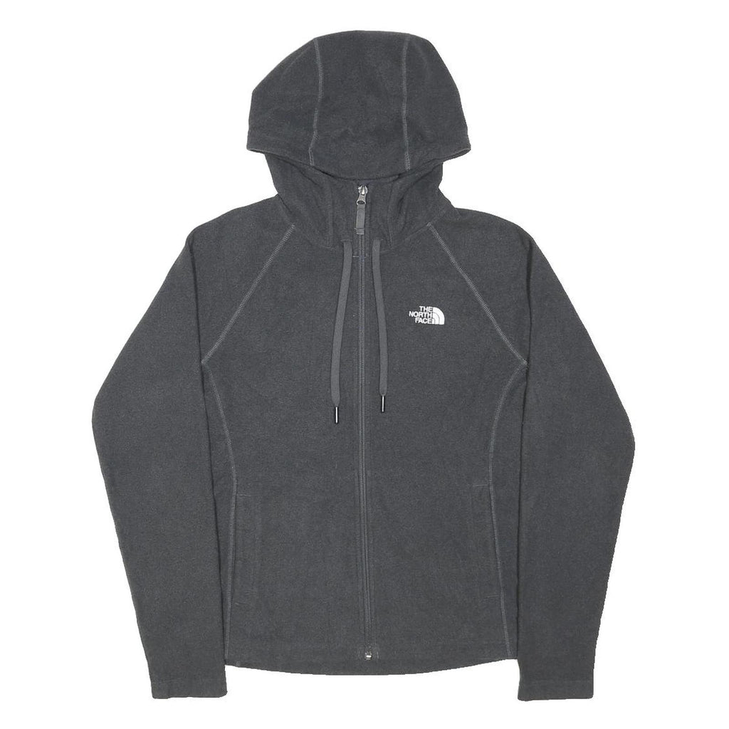 THE NORTH FACE Womens Grey Hoodie Jacket M Polyester Zip Plain Casual Outdoor