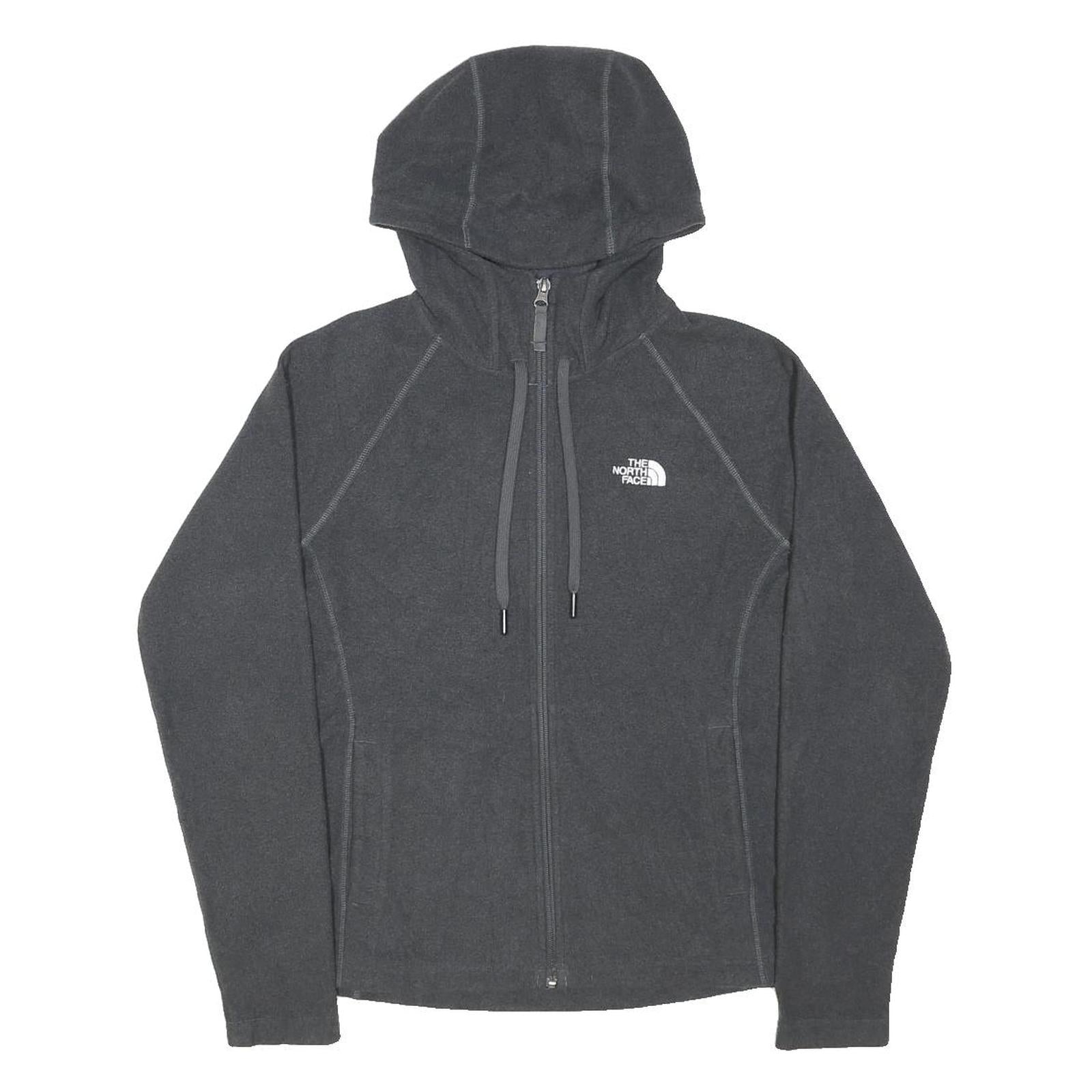 THE NORTH FACE Womens Grey Hoodie Jacket M Polyester Zip Plain Casual Outdoor