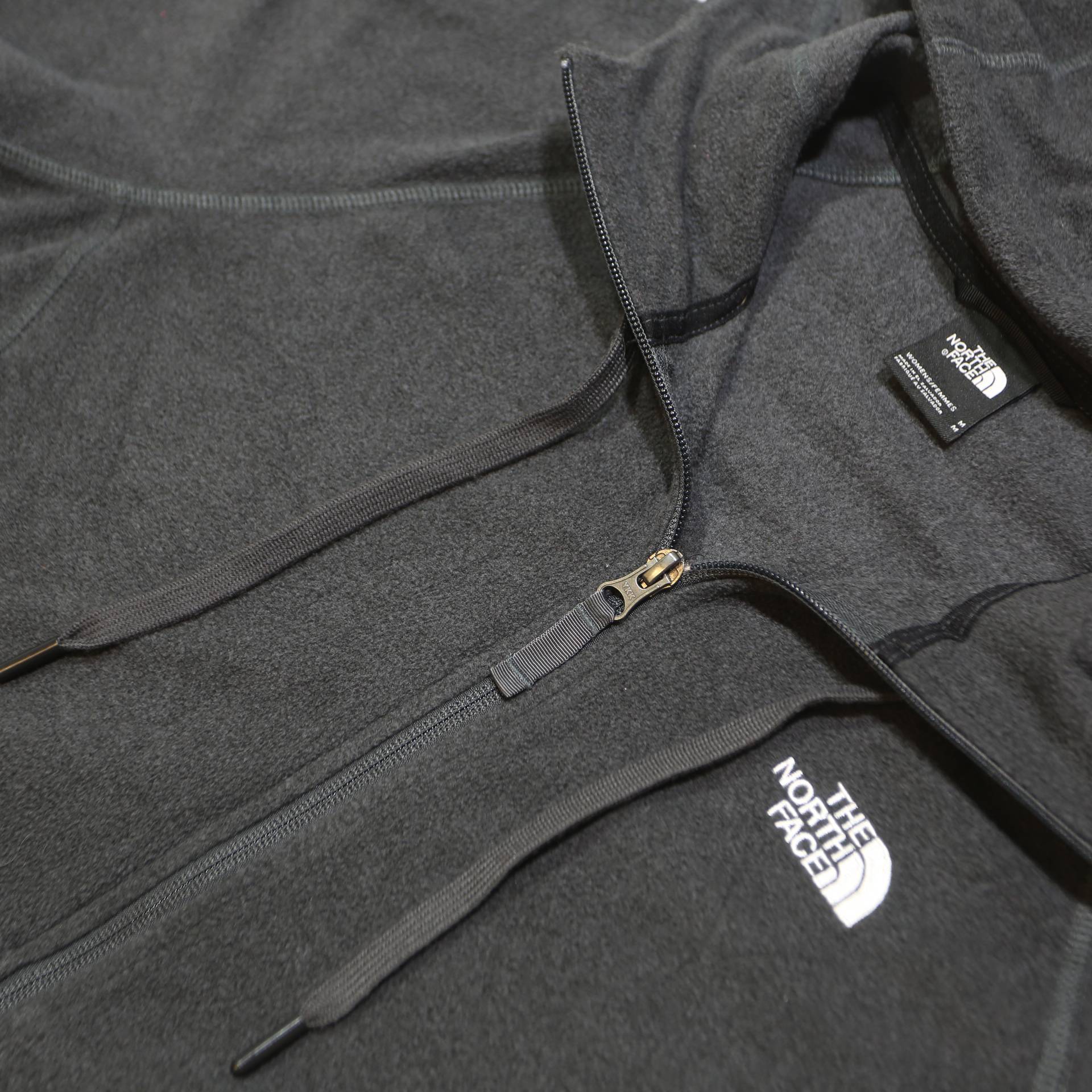THE NORTH FACE Womens Grey Hoodie Jacket M Polyester Zip Plain Casual Outdoor