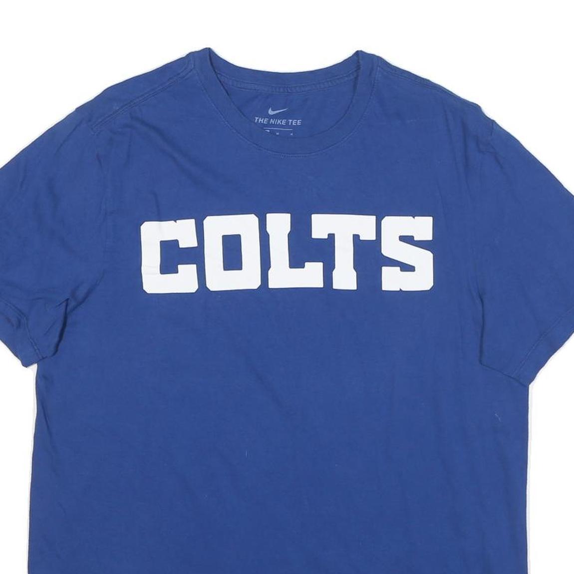NIKE Mens Blue Colts Graphic T-Shirt M Short Sleeve Crew Neck Sportswear