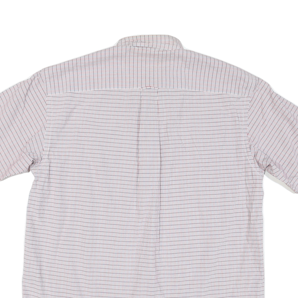 NAUTICA Mens White & Red Check Shirt M Cotton Blend Button Down Casual