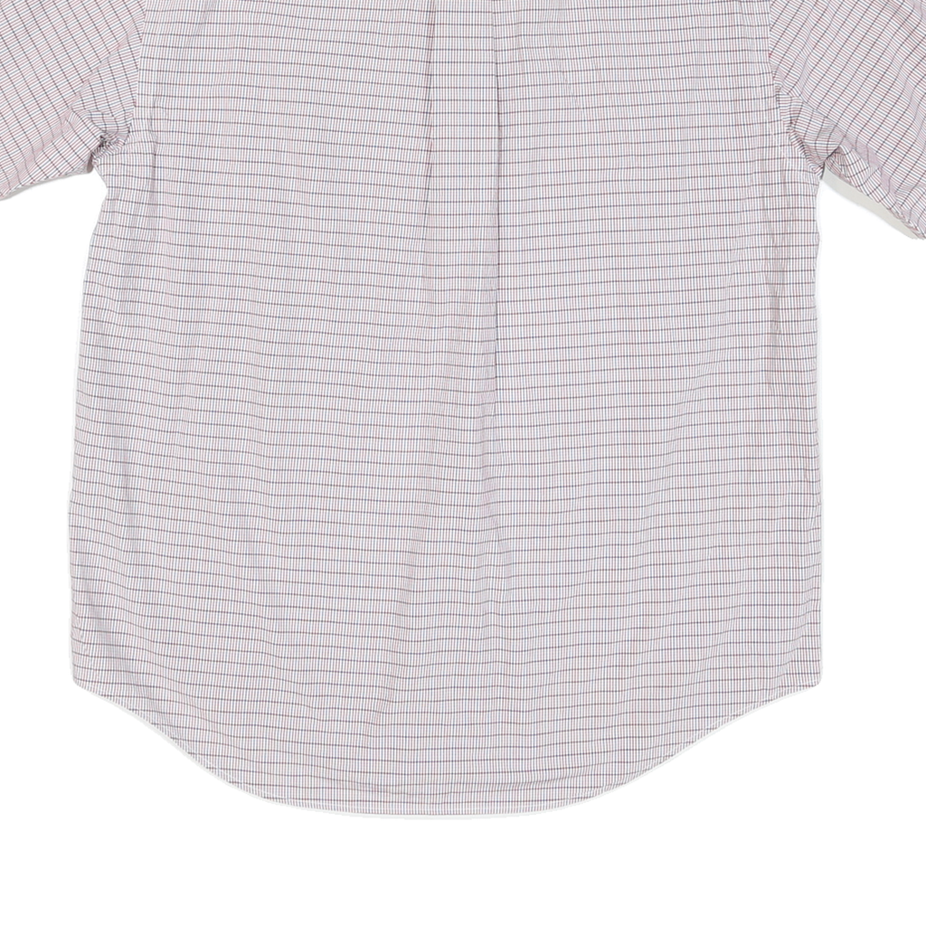 NAUTICA Mens White & Red Check Shirt M Cotton Blend Button Down Casual