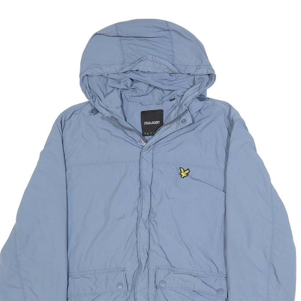 LYLE & SCOTT Mens Blue Lightweight Nylon Zip Up Hooded Jacket S Casual Outdoor