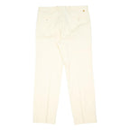 FARAH Mens Cream Classic Classic Trousers W34 L30 Smart Casual Polyester Blend