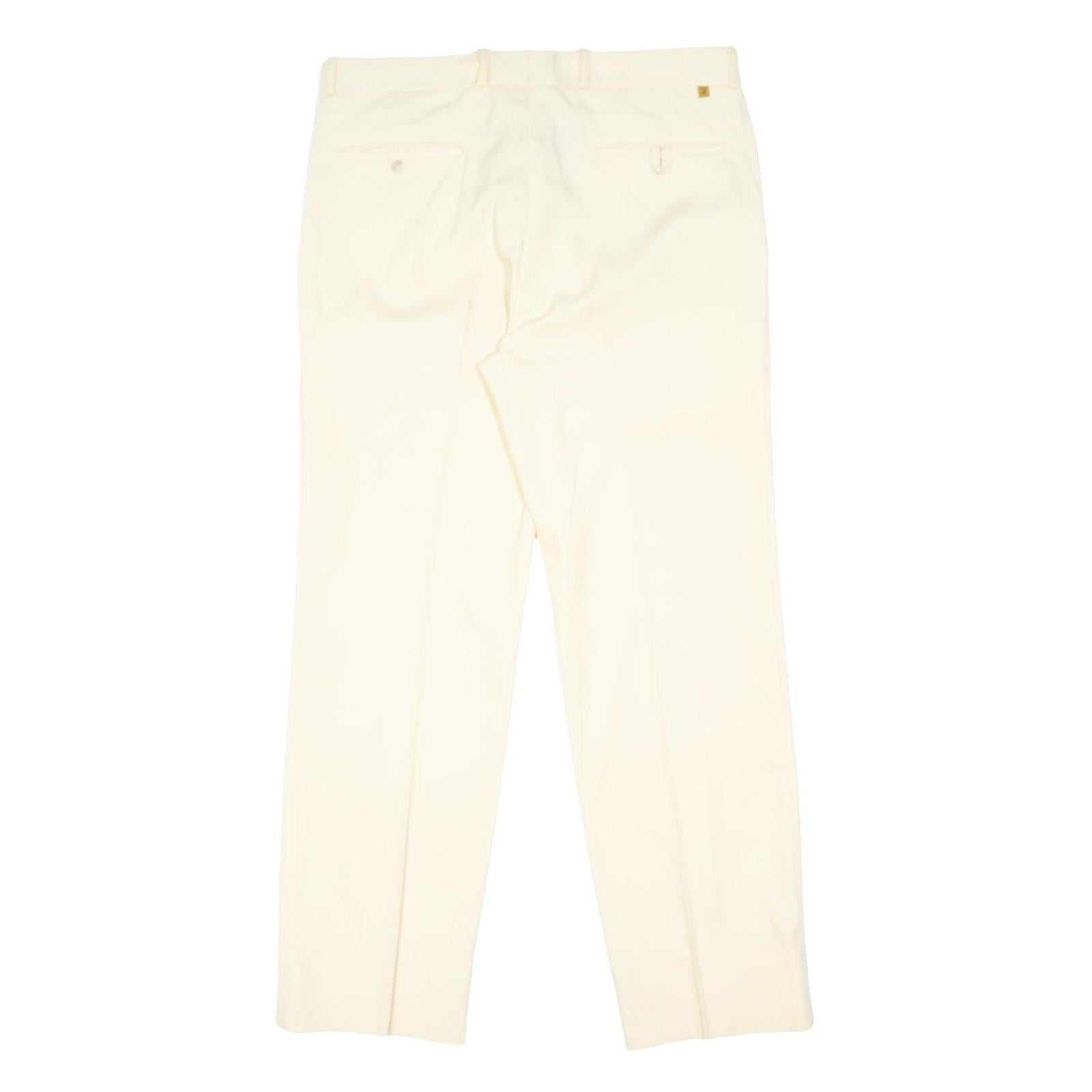FARAH Mens Cream Classic Classic Trousers W34 L30 Smart Casual Polyester Blend