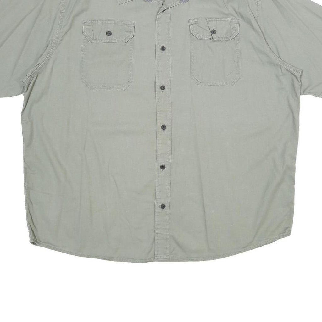 WRANGLER Mens Green XL Cotton Shirt Casual Short Sleeve Button Pocket