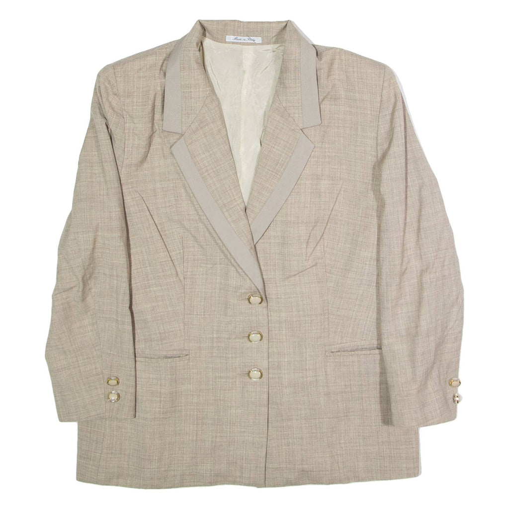 LA MADELEINE Womens Blazer Jacket Grey Wool XL