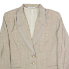 LA MADELEINE Womens Blazer Jacket Grey Wool XL