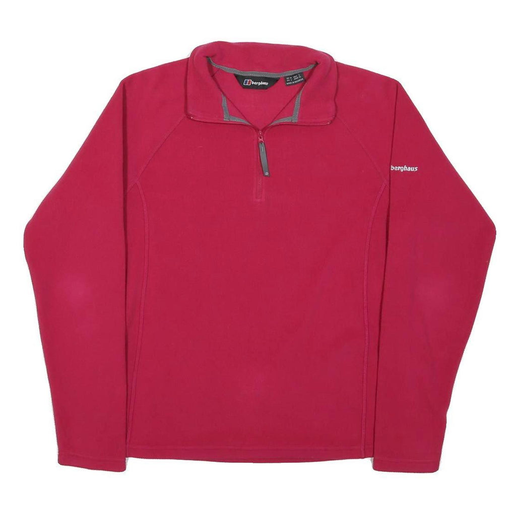 BERGHAUS Womens Red Plain Pullover Jumper Crew Neck Basic Knit UK 14 Outdoor