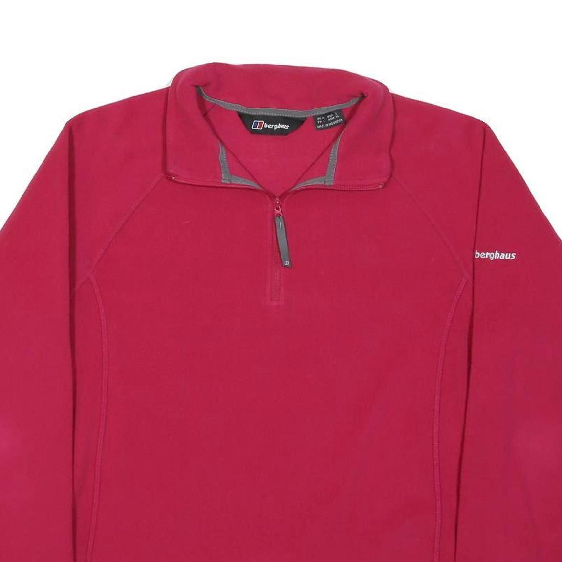 BERGHAUS Womens Red Plain Pullover Jumper Crew Neck Basic Knit UK 14 Outdoor