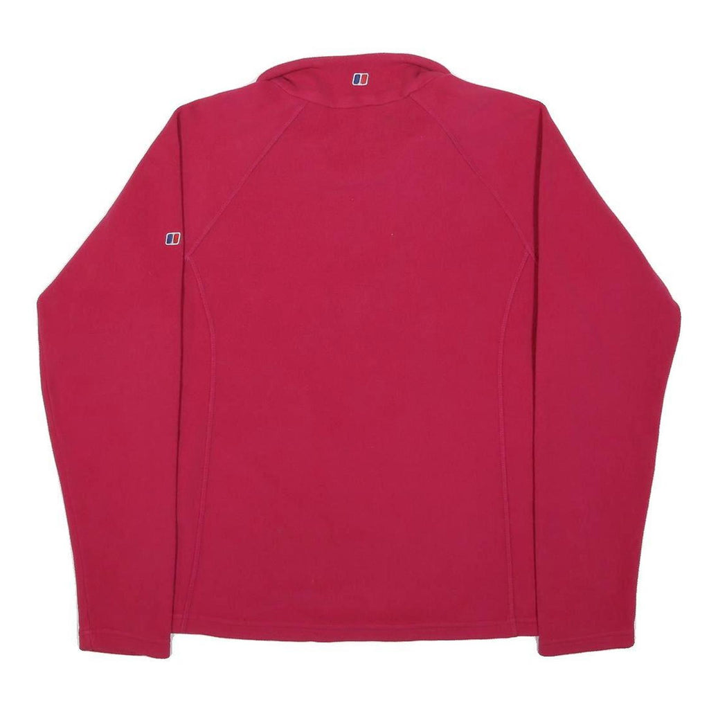 BERGHAUS Womens Red Plain Pullover Jumper Crew Neck Basic Knit UK 14 Outdoor