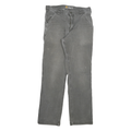 CARHARTT Mens Jeans Grey Relaxed Straight Denim Medium W33 L32 Workwear Utility
