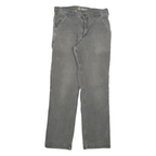 CARHARTT Mens Jeans Grey Relaxed Straight Denim Medium W33 L32 Workwear Utility