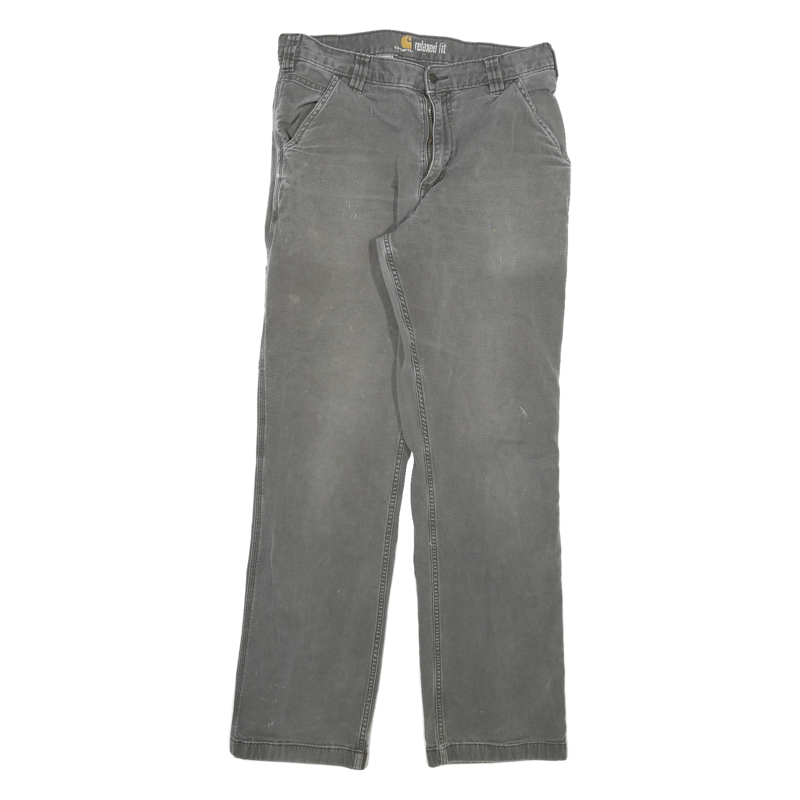 CARHARTT Mens Jeans Grey Relaxed Straight Denim Medium W33 L32 Workwear Utility