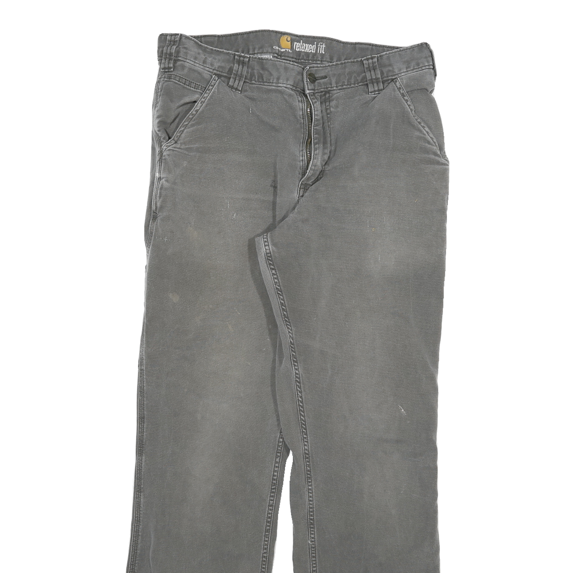 CARHARTT Mens Jeans Grey Relaxed Straight Denim Medium W33 L32 Workwear Utility