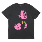 DISNEY Mens Black Pink Mickey Mouse Graphic T-Shirt L Short Sleeve Crew Neck