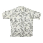 Mens White & Black Pattern Cotton Blend Shirt XL Casual Summer Beachwear