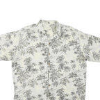 Mens White & Black Pattern Cotton Blend Shirt XL Casual Summer Beachwear