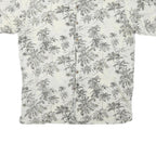 Mens White & Black Pattern Cotton Blend Shirt XL Casual Summer Beachwear