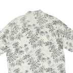 Mens White & Black Pattern Cotton Blend Shirt XL Casual Summer Beachwear