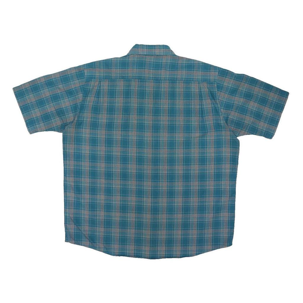 WRANGLER Mens Blue Plaid Shirt XL Button Down Cotton Blend Casual Summer