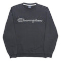 CHAMPION Mens Black Crew Neck S Sweatshirt Cotton Blend Logo Embroidered