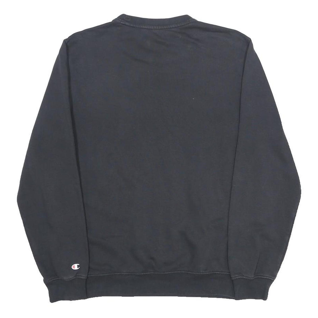 CHAMPION Mens Black Crew Neck S Sweatshirt Cotton Blend Logo Embroidered
