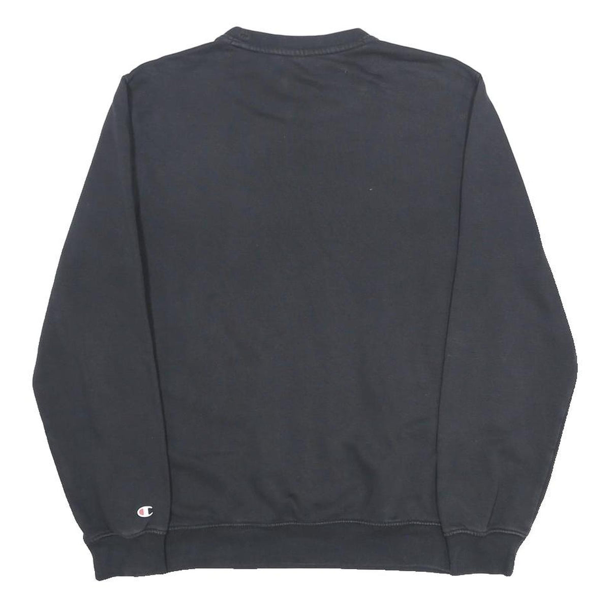CHAMPION Mens Black Crew Neck S Sweatshirt Cotton Blend Logo Embroidered