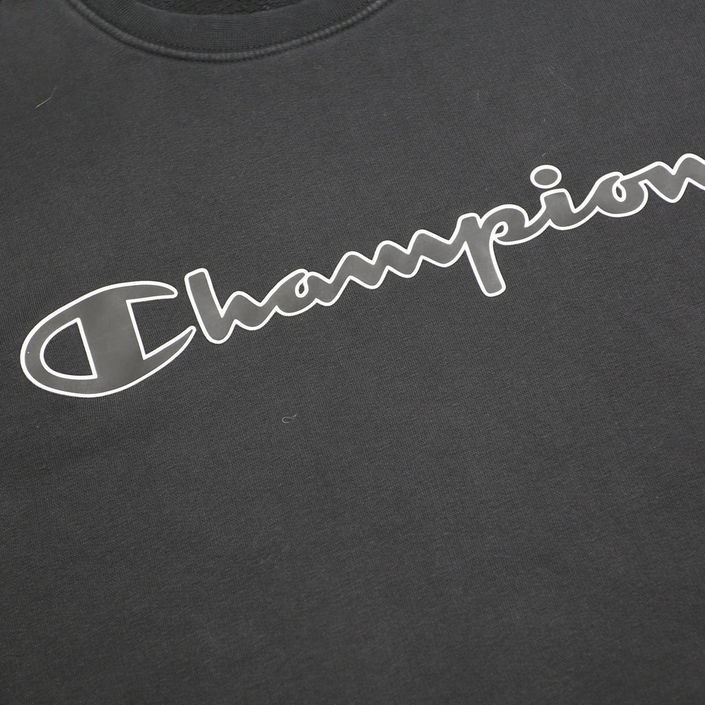 CHAMPION Mens Black Crew Neck S Sweatshirt Cotton Blend Logo Embroidered