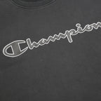 CHAMPION Mens Black Crew Neck S Sweatshirt Cotton Blend Logo Embroidered