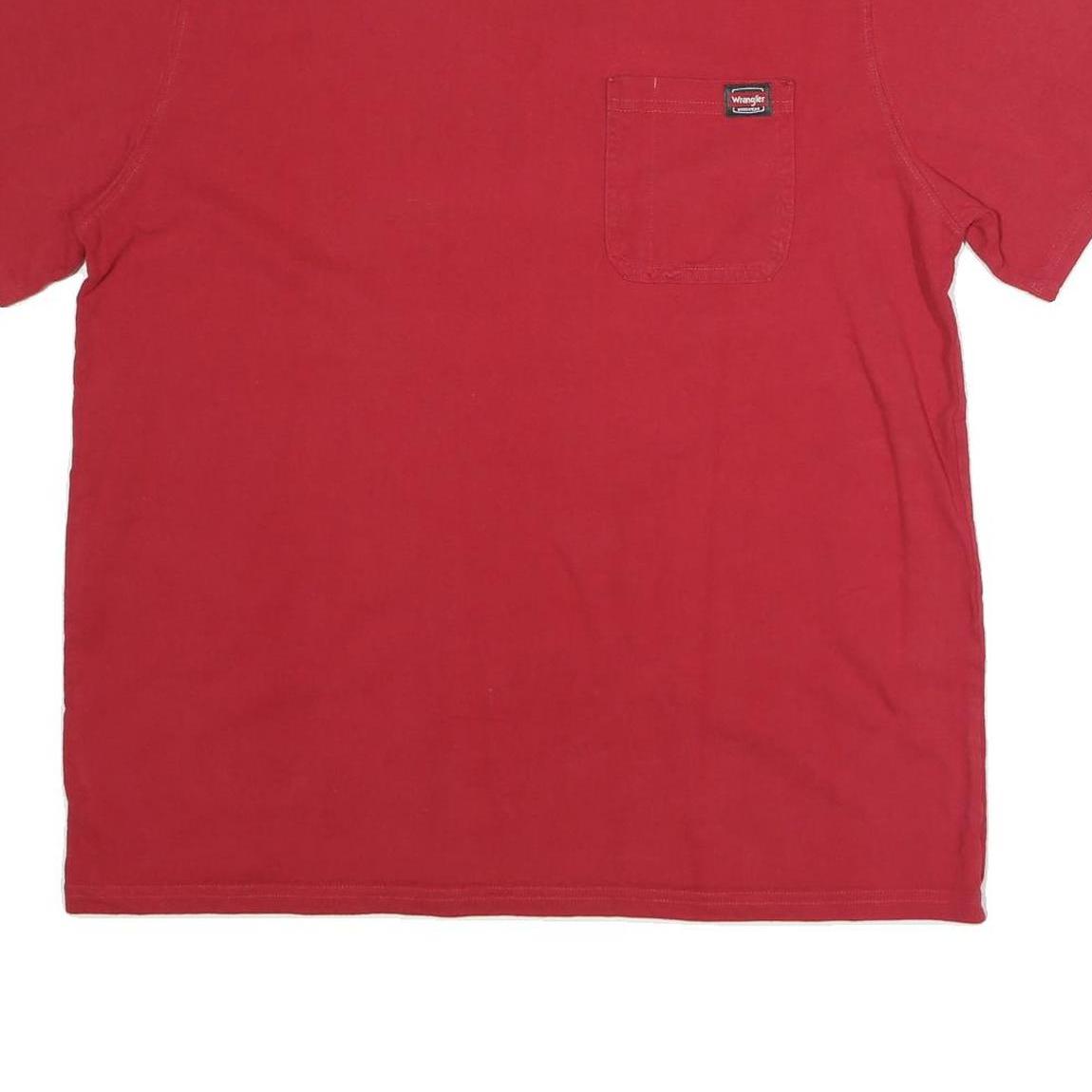 WRANGLER Mens Red T-Shirt XL Short Sleeve Crew Neck Cotton Pocket Casual