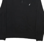 NAUTICA Mens Black Pullover Plain Crew Neck Basic Knit Jumper L Cotton Blend