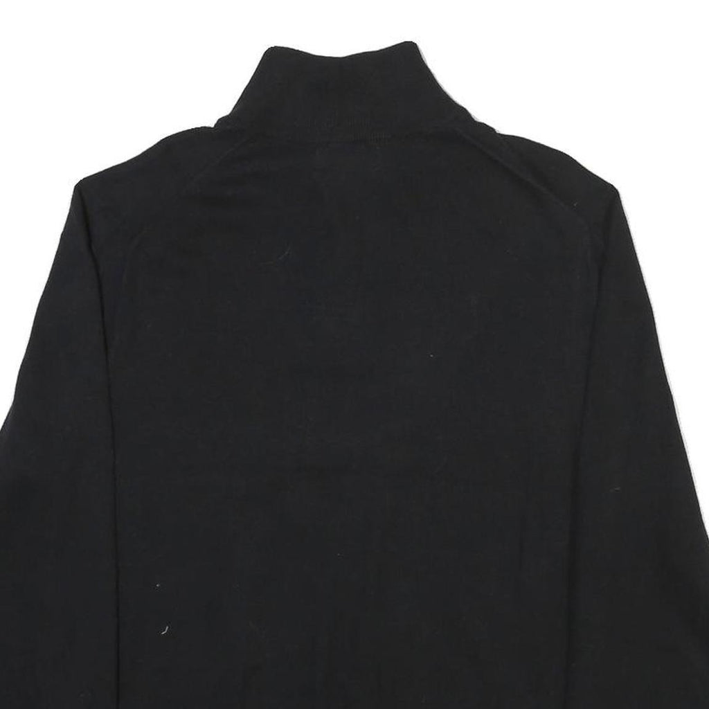 NAUTICA Mens Black Pullover Plain Crew Neck Basic Knit Jumper L Cotton Blend