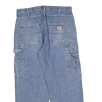 CARHARTT Mens Relaxed Blue Denim Jeans W36 L30 Workwear Zip Closure