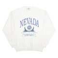 20 20 Mens White Nevada Crew Neck L Cotton Blend Sweatshirt Vintage Style