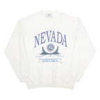 20 20 Mens White Nevada Crew Neck L Cotton Blend Sweatshirt Vintage Style
