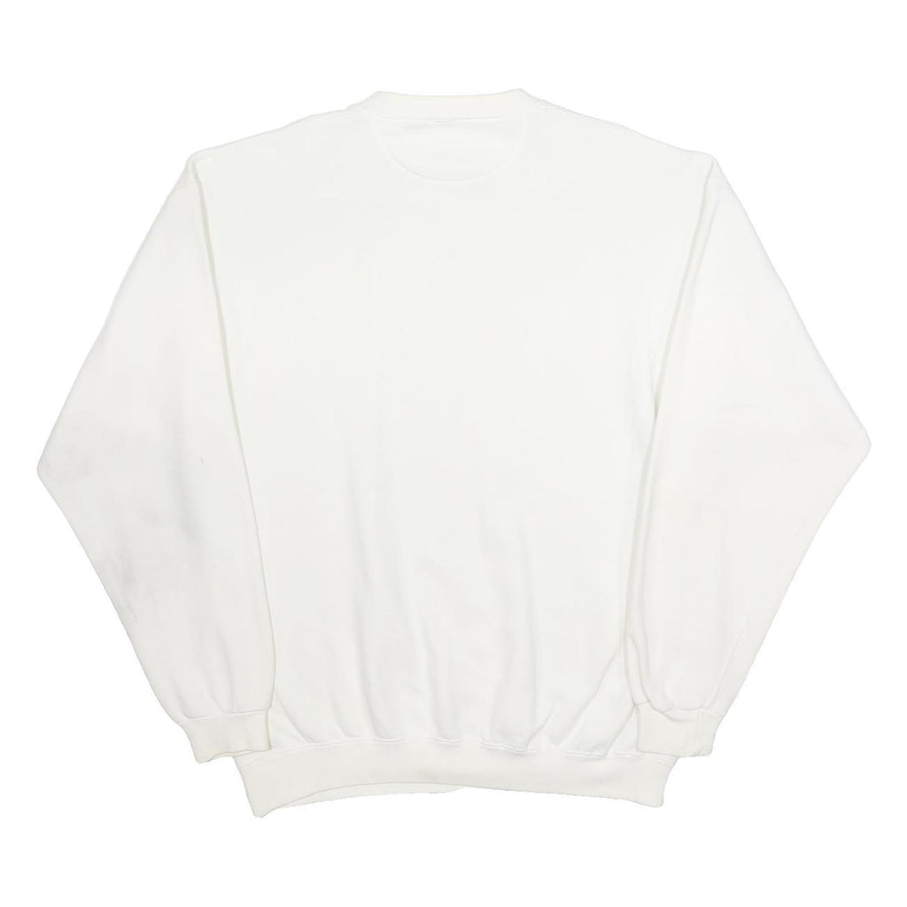 20 20 Mens White Nevada Crew Neck L Cotton Blend Sweatshirt Vintage Style